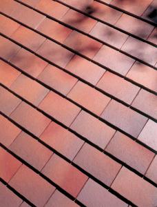 Brown antique smoothfaced clay roof tiles